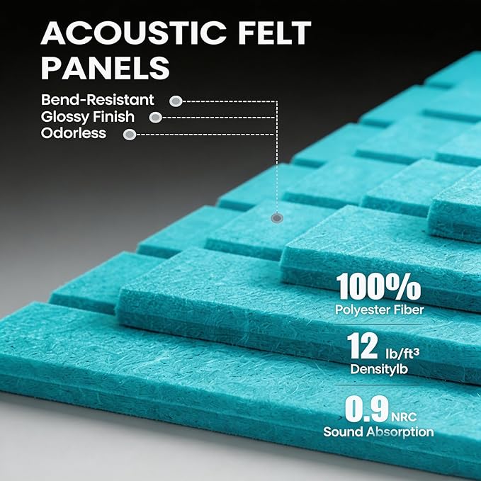 Large Felt Bulletin Board Cork Board Alternative with Safe Removable Adhesive Tabs, Wall Bulletin Board for Home Office Classroom Pin Board (Sky Blue, Fine-Stripe 12-Pack)