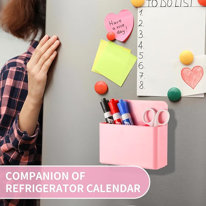 Camelmother 2Magnetic Marker Holder For Whiteboard Dry Erase Marker Holder For Office Refrigerator Fridge Classroom Must (Pink)