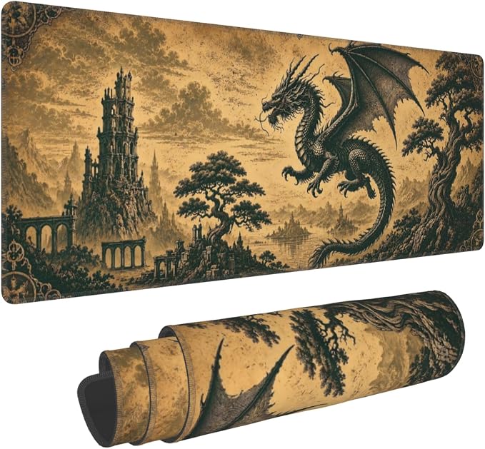 Dragon Mouse Pad XL Large Mousepad Non Slip Rubber Base Desk Mat for Laptop Computer Gaming 31.5" X 12"