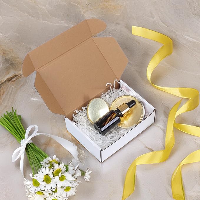 HORLIMER 10 Pack 7x5x2 Shipping Boxes, White Corrugated Cardboard Box for Mailing, Packaging, Small Business