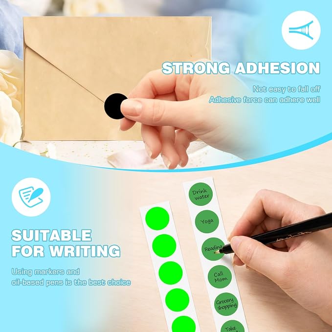 3/4 Inch Color Coding Label Stickers,5000PCS Circle Inventory Sticky Dots Sticker (10 Colors)
