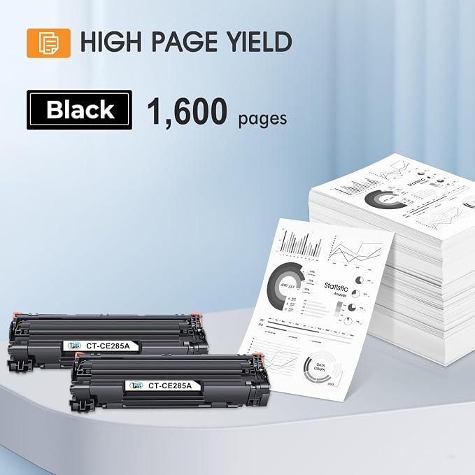 85A CE285A Black Toner Cartridge for HP LaserJet P1102w M1212nf P1100 Toner | Compatible for HP LaserJet Pro P1102w MFP M1212nf M1217nfw P1102 P1109w P1100 M1132 M1210 1102w M1130 Printer Ink (2-Pack)