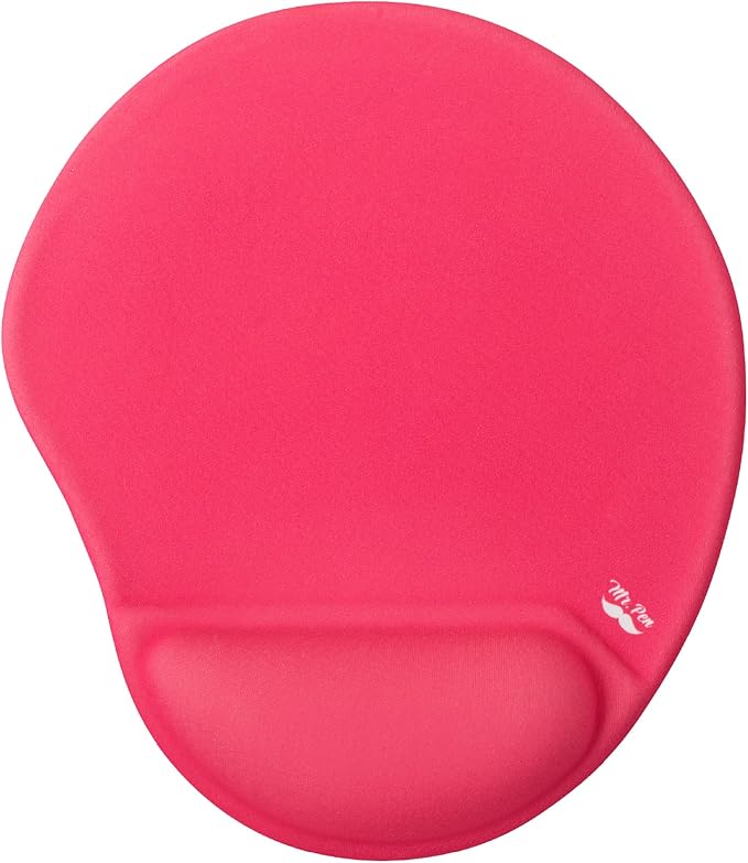 Mr. Pen- Ergonomic Mouse Pad with Wrist Rest, Red Breathable Fabric with Memory Foam Cushion, Non-Slip Rubber Base, Gel Mouse Pad with Wrist Support