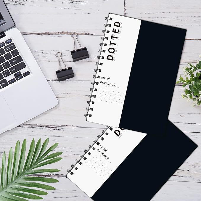 A5 Dotted Journal Spiral Notebook | 4 Pack Dot Grid Notebook Hardcover Notebook Thick Dotted Paper Notebook Hardcover Journal for School, Office, Artist