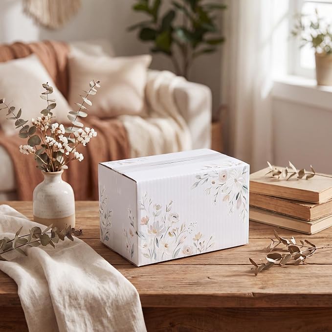 RLAVBL 6x4x4 Shipping Boxes Set of 40, White Corrugated Cardboard Box for Packing, Mailing, Business