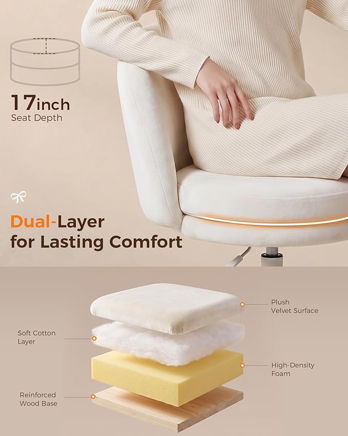 GTPLAYER Small Ergonomic Tall Office Chair, Computer Desk Chair with Wheels Versatile Height Use: Office to Bar Stools (or Standing Desk), Vanity Chair with Back PU Leather Shell Design for Gift