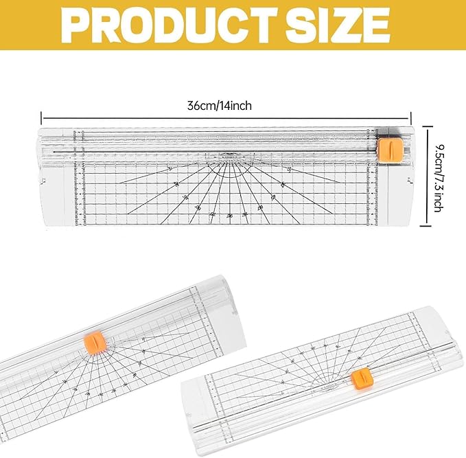 Paper Cutter Slider Mini Small，14 Inch Paper Trimmer,Papercutter Slicer (Includes 5 Blades ）