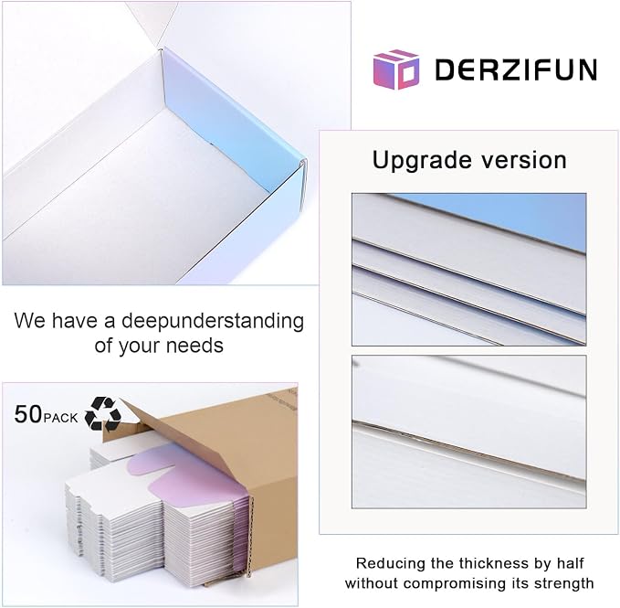6x6x2 in Small Shipping Boxes for Packaging Small Business, 50 Pack Mailing Boxes Corrugated Cardboard Mailer Box for Wrapping Bulk Present