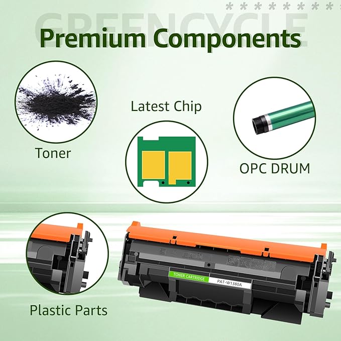 greencycle 138A W1380A [with Chip] Compatible Black Toner Cartridge Replacement for HP 138A W1380A 138X W1380X Work with LaserJet Pro 3001dw 3001fdw MFP 3101fdw Series Printer Ink ( 1-Pack )