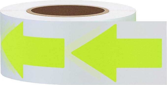 Hybsk Arrow Stickers Bright Eye-Catching Versatile Arrow Signs for Office Marking Plans Total 500 Labels Per Roll (Fluorescence Yellow)