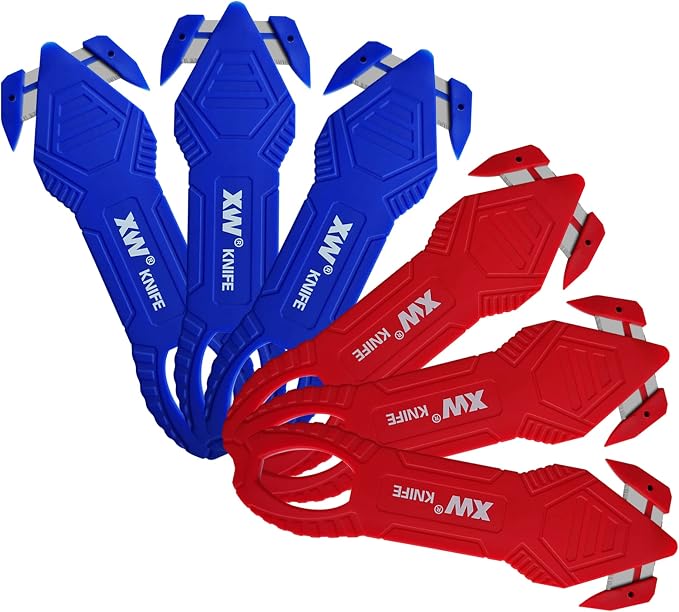 XW Safety Box Cutter, Carton and Package Opener of Assorted Colors, 6-Pack