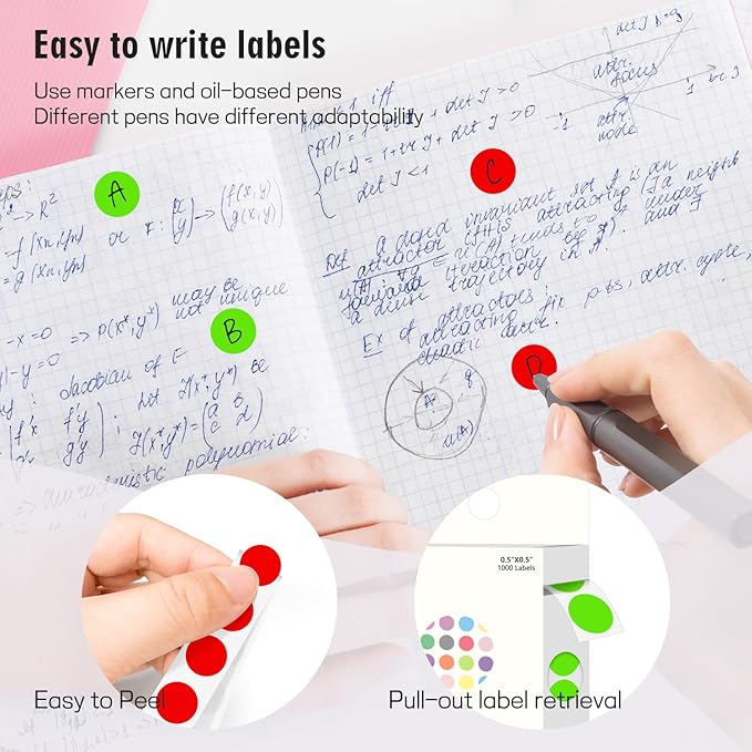 PARLAIM 1/2" Circle Dot Stickers 2 Rolls Pack 2000 Color Coded Labels for Home Commerce Business, Red + Light Green