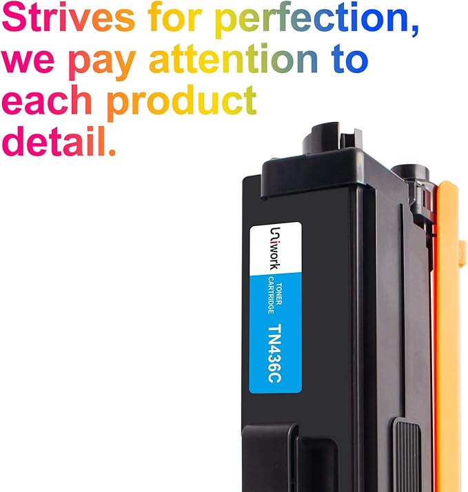 Uniwork Compatible Toner Cartridge Replacement for Brother TN436 TN 436 TN436BK TN433 use with MFC-L8900CDW HL-L8360CDW HL-L8260CDW MFC-L8610CDW MFC-L9570CDW HL-L9310CDW Printer Tray (4 Pack)