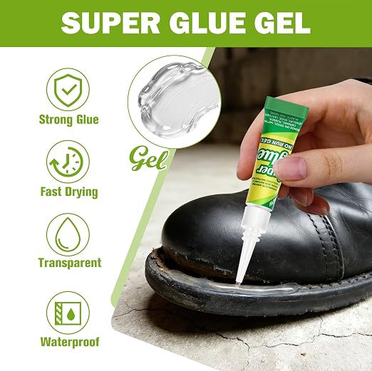 Super Glue Gel Clear 3 Gram (Pack of 6) for Plastic Metal & Wood – Instant CA Adhesive All Purpose Multipack, Cyanoacrylate Glue for Ceramic 3D Printing Shoe Crafts, Strong Bonding Single Use Minis
