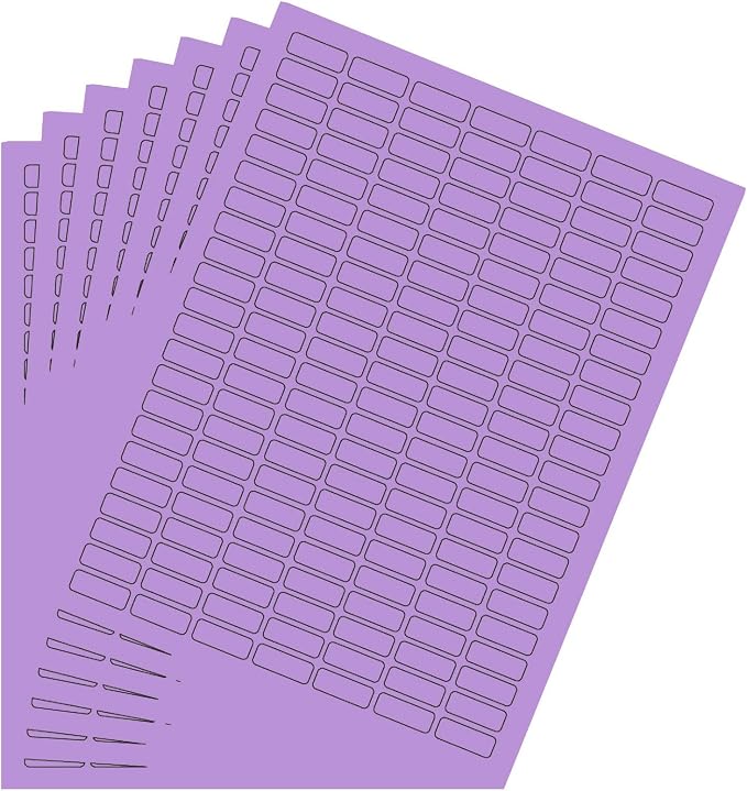 Printable Rectangle Labels, 1 x 0.375 Inch - 1540 Pack | Purple printable labels for inkjet & laser printers. Template included.
