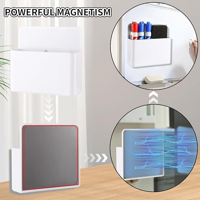 Camelmother 2Magnetic Marker Holder For Whiteboard Dry Erase Marker Holder For Office Refrigerator Fridge Classroom Must (White)