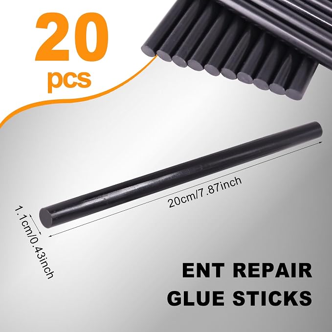 40 Pcs Dent Repair Glue Stick,Black Craft Glue Gun Sticks, 0.43” Dia x 7.87”Long Hot Melt Glue Sticks for Car Dent Repair Handmade DIY Art Craft Home Office Project Craftwork Fix & Repairs