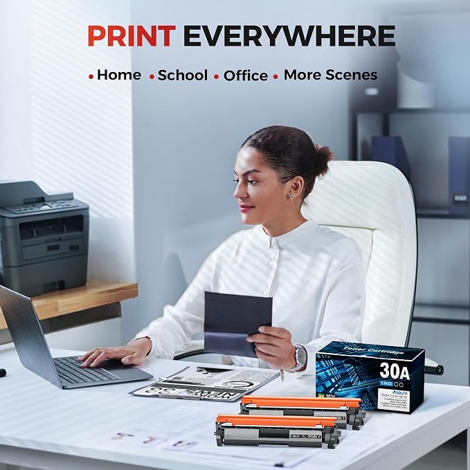 30A Black Toner Cartridge CF230A Replacement for HP 30A CF230A 30X CF230X | Compatible with Pro MFP M227fdw M203dw M227fdn M203dn M227sdn M203d M227 M203 Series Printer (2-Pack, Black)