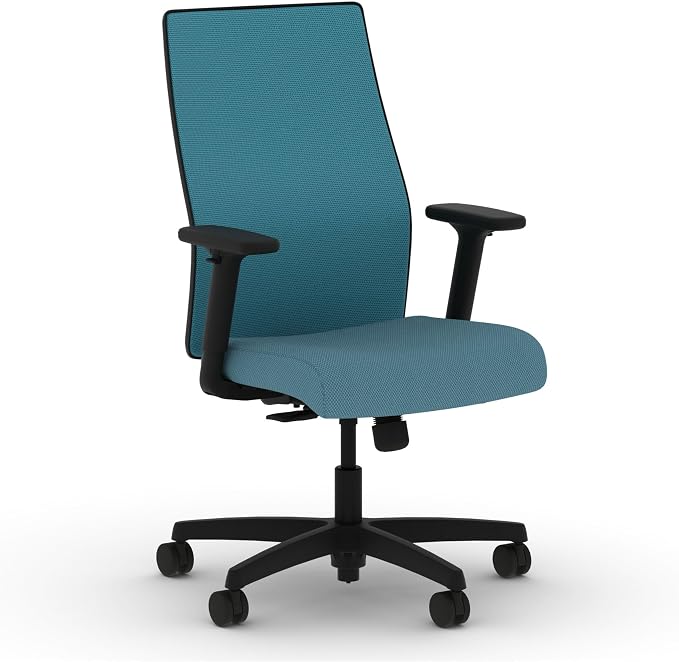 HON Ignition 2.0 Ergonomic Office Chair, Lumbar Support, Desk Chair, Sky | Ergonomic office desk chair with lumbar support, adjustable arms, office decor, workstation comfort for focused productivity
