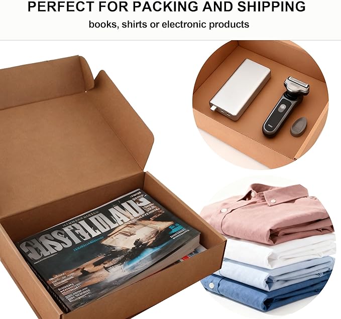 12x9x3 Shipping Boxes 20-Pack, Brown Corrugated Cardboard Boxes for Mailing, Shipping & Small Business Packaging