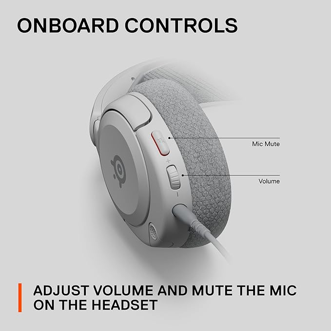 SteelSeries Arctis Nova 1 Multi-System Gaming Headset — Hi-Fi Drivers — 360° Spatial Audio — Comfort Design — Durable — Ultra Lightweight — Noise-Cancelling Mic — PC, PS5/PS4, Switch, Xbox - White