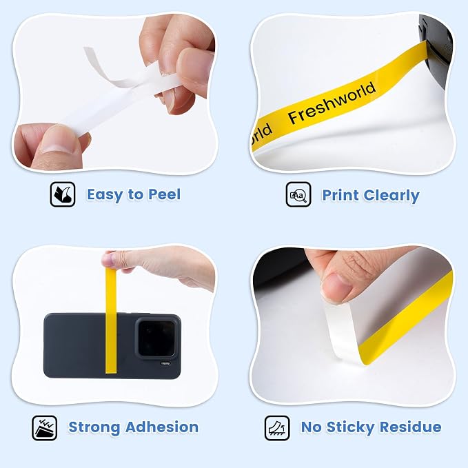 6X Colored Label Compatible with DYMO Label Maker Refills D1 1/2 Inch 23 Ft | Colored Warning Set (Mint Green/Pale Yellow/Yellow/Gold/Red/Black), For labelmanager 160 210D 260P 280 360D 420P 500TS 640CB