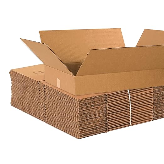 BOX USA Shipping Boxes Flat 24"L x 18"W x 4"H, 20-Pack | Corrugated Cardboard Box for Packing, Moving and Storage