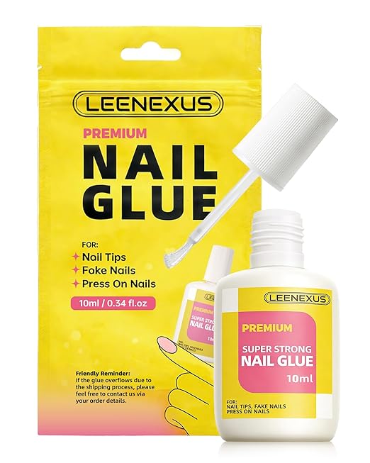 Super Strong Brush On Nail Glue, 【Advanced Nano-Bonding Tech with Ultra-Hold】 10ml Long Lasting 28 Days Nail Bond Glue Gel for Press On Nails, Nail Tips & Acrylic Fake Nails, Mess Free & Fast Drying
