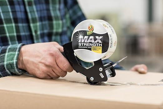 Duck Max Strength Clear Packing Tape Refill - Maximum Strength Heavy Duty Packaging Tape for Shipping & Moving Boxes - 3" Core - 1.88 Inch x 54.6 Yards - Clear (241508)