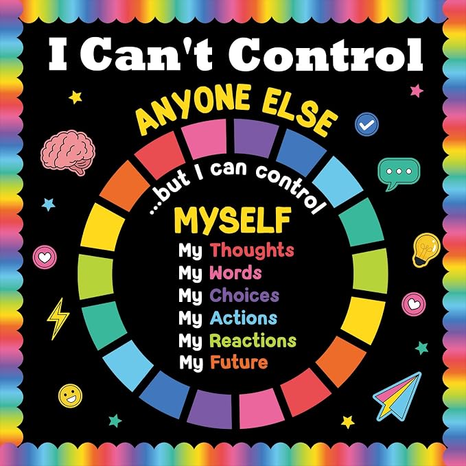 I Can't Control Anyone Else But Myself Bulletin Board Decorations Mental Health Bulletin Board Set Positive Growth Mindset Paper Cutouts for Teachers Back to School Classroom Office Decor Supplies