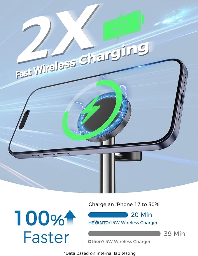 2026 3 in 1 Wireless Charging Station for Apple MagSafe Charger, 15W Fast Magnetic Mag-Safe Charger Stand for iPhone 17 16 15 14 13 12 Apple Watch AirPods Series, Gray&Black