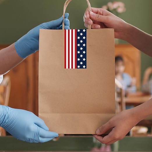 Whaline Patriotic Packing Tapes 4th of July American Flag Printed Tape Waterproof Independence Day Shipping Tape for Small Business Gifts DIY Crafts Box Cartons Decor