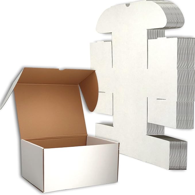 12x6x6 Shipping Boxes White Mailer Corrugated Cardboard Box Set of 15 | for Packaging, Literature, Packing, Mailing, Storage, Small Business, Moving, Gift, Supplies, Quick Fold, Tab Locking