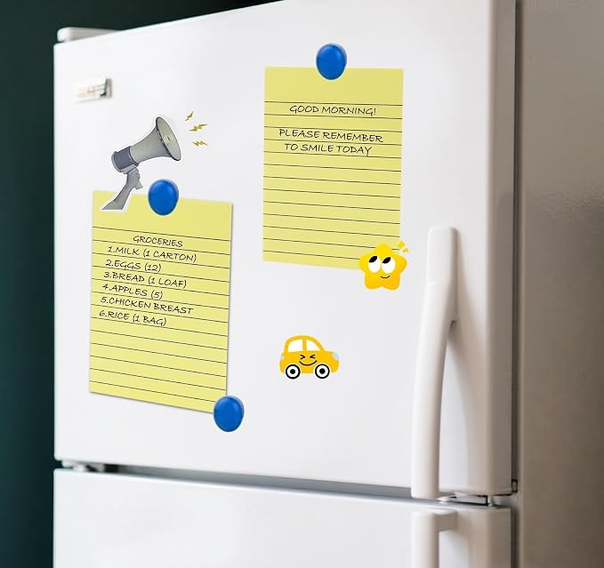 400 Sheet Lined Sticky Notes,4x6in Large Post,Clean Remove for School,Home | Smooth Writing,No ink bleed-through,8 Pads Light Yellow Self-Stick Notes Pad for Office,50 Sheets/Pad, Back to School