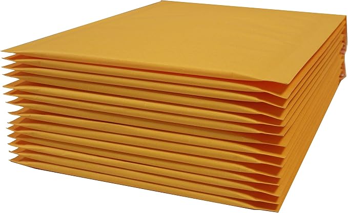 Yens Kraft Bubble Mailers 4x8 500 Pack Usable Space 4x7 | Self Seal Adhesive Shipping Bags, Cushioning Padded Envelopes for Shipping, Mailing, Packaging