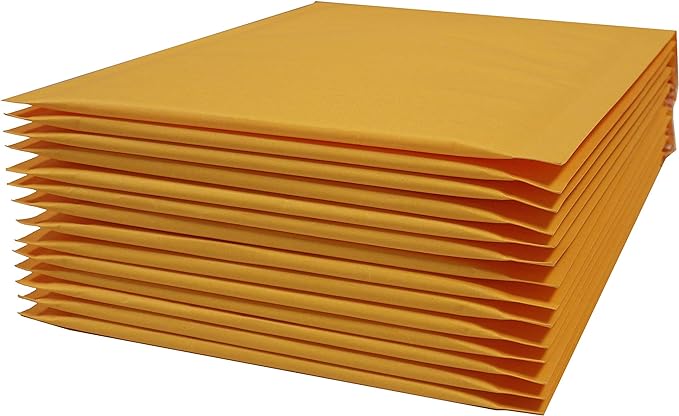 Yens Kraft Bubble Mailers 9.5x14.5 100 Pack Usable Space 9.5x13.5 KF#4-100 | Self Seal Adhesive Shipping Bags, Cushioning Padded Envelopes for Shipping, Mailing, Packaging