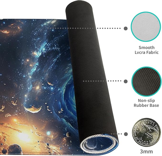 Gaming Mouse Pad Desk Pad XL Large Mouse Mat Keyboard Mat Office Desk Decor AccessoriesKeyboard Mat Office Desk Decor Accessories (Dreamy Sky)