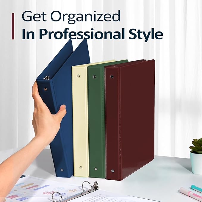 BinderX 3 Ring Binder 2 Inch, Clear View Binder, Burgundy Red, Letter /A4 | Extra Durable, PVC-Free, Customizable, Interior Pockets, 450-Sheet Capacity, Eco-Friendly, Reinforced Hinge, School, Office