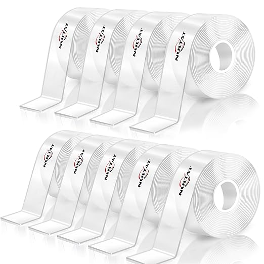 90FT Double Sided Tape Heavy Duty, 1.18" x 120" Strong Nano Double Stick Tape, Removable, Washable, Reusable Adhesive Tapes for Wall, Clear Multipurpose Adhesive Mounting Tape (90FT)