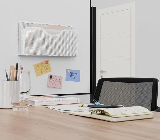 JANE EYRE Magnetic File Holder - 3PCS Paper File Mail Organizer | No Drilling, Strong Dual Magnets Magazine Paper Document Organizer for Cabinets Office Whiteboard