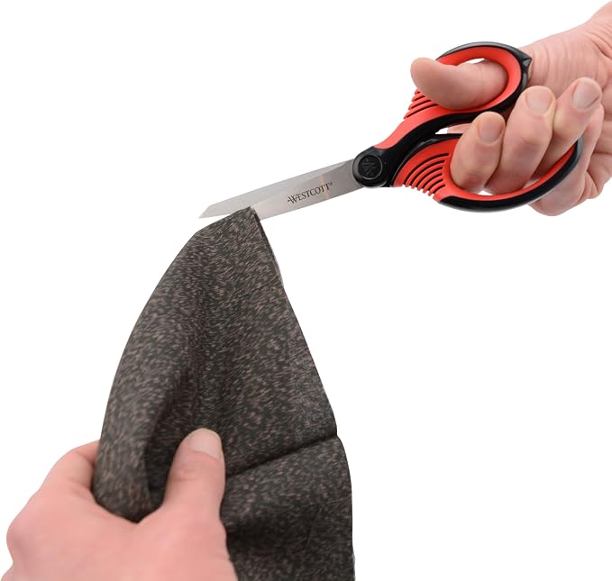 Westcott 8-Inch Titanium-Bonded Premium Handle Scissors for Office and Home, Black/Red