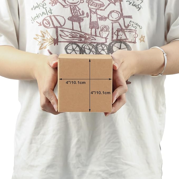 EdenseeLake 40 Pack 4x4x4 inches Shipping Boxes Small Cardboard Boxes for Packing, Moving, Mailing, Brown
