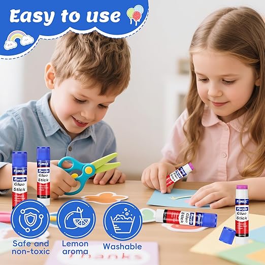 36 Pack Glue Sticks Bulk for Kids, Disappearing Purple Glue Sticks for Classroom and Teacher Supplies.0.18 OZ kids glue Dries Clear, Non-Toxic, Washable, Back to School Supplies and Student Must Haves