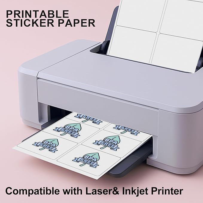 3-1/3" x 4" Shipping Labels, 240 Address Labels, Mailing Stickers Compatible for Laser/Inkjet Printers - Matte White, 6 Up per Sheet, 40 Sheets