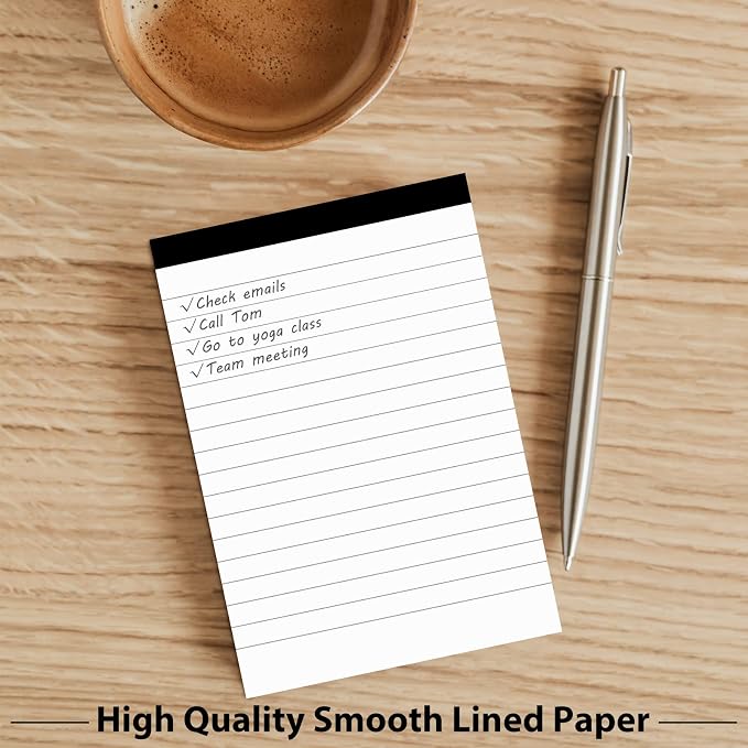 12 Pack Note Pads Refills 4 x 6 Inch Memo Pads Writing Pads, White Small Notepads Scratch Pads Mini Notepad with 30 Sheets Lined Paper in Each Pad