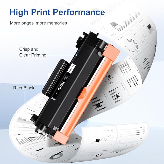 TN760 Toner Cartridge Black High Yield Replacement for Brother TN760 TN 730 TN-730/TN-760 Compatible for MFC-L2710DW DCP-L2550DW MFC-L2750DW HL-L2350DW HL-L2395DW HL-L2370DW Printer - 2 Pack