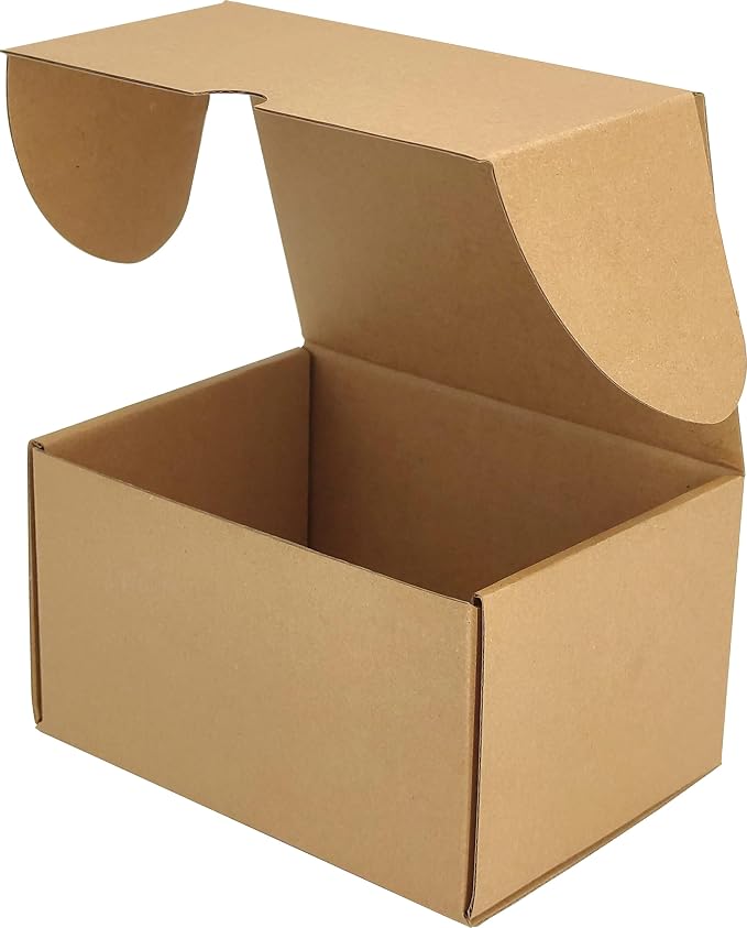 7x5x4 Shipping Boxes Set of 50, Brown Mailer Corrugated Cardboard Box | for Packaging, Literature, Packing, Mailing, Storage, Small Business, Moving, Gift, Supplies, Quick Fold, Tab Locking