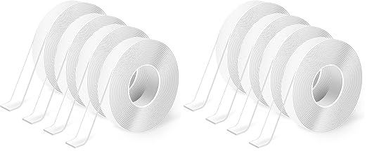 Art3d Double-Sided Tape (4-Roll of 10FT), Removable, Traceless, Washable, Reusable - Multipurpose Tape as Seen on TV (1/24" x 1/2" x 10', 4) (Pack of 2)