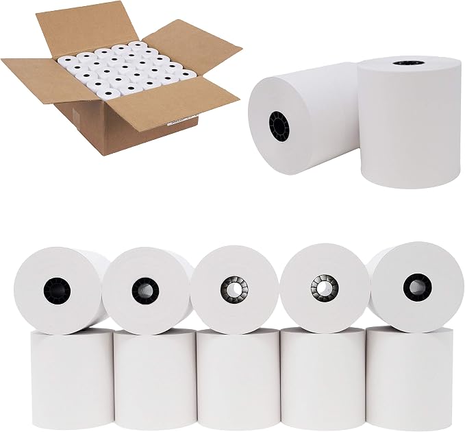 3" x 150' 1-Ply Bond Kitchen Printer Paper Receipt Paper (1500 Rolls) 48 GSM Pos Cash Register REQ ribbon erc30/34/38 OR star sp700 from BuyRegisterRolls