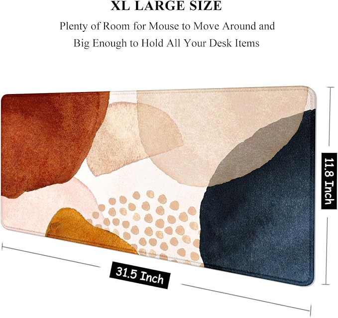 Auhoahsil Large Mouse Pad, XXL Desk Pad, Extened Mousepad 31.5" x 11.8", Non-Slip Rubber Base, Stitched Edges, Superior Surface, Gaming Keyboard Mat, Waterproof Desk Pad, Abstract Stone
